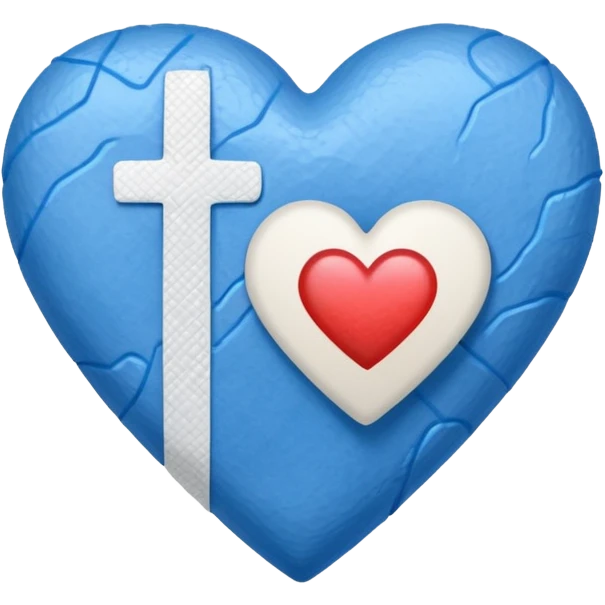 blue heart with a bandaid emoji