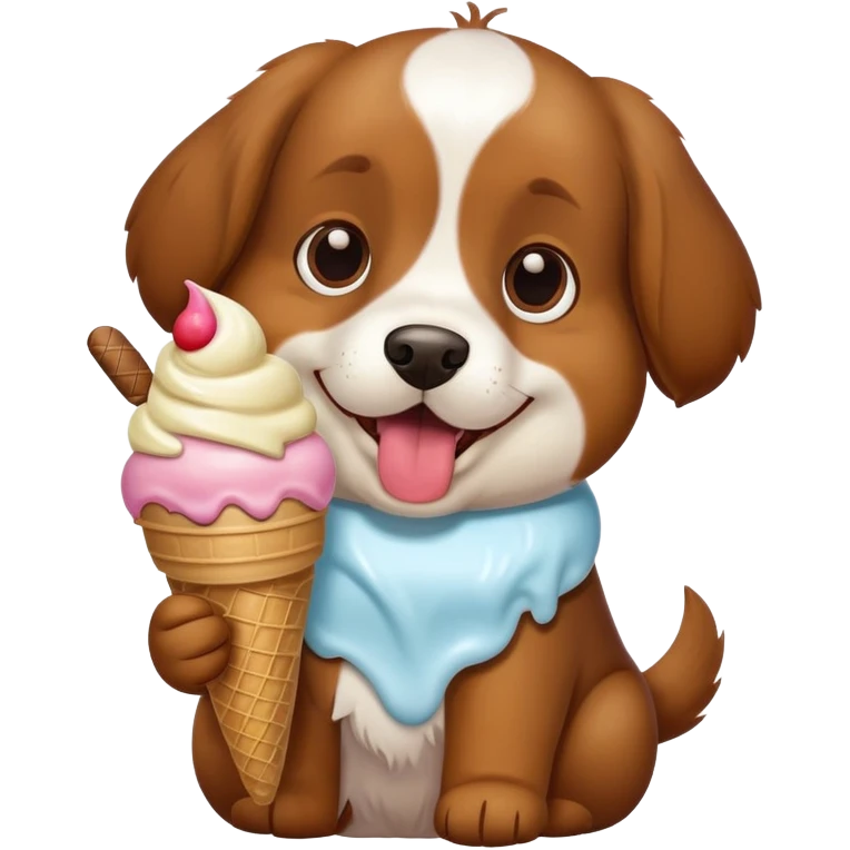 Cane che mangia un gelato emoji