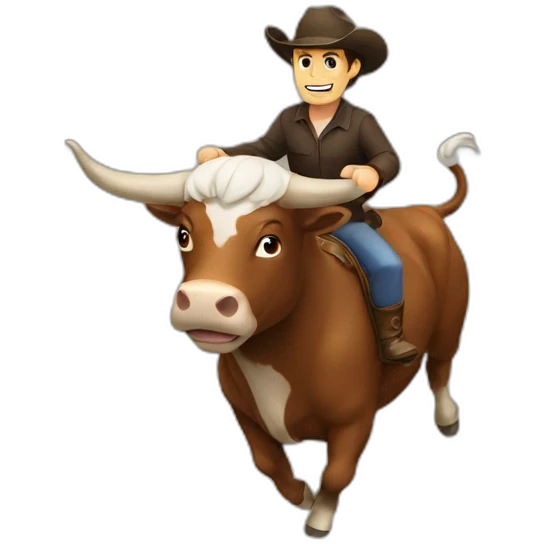 Man riding a bull emoji