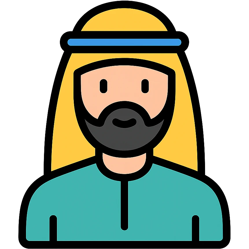 arab man icon with color outline and black outlines emoji