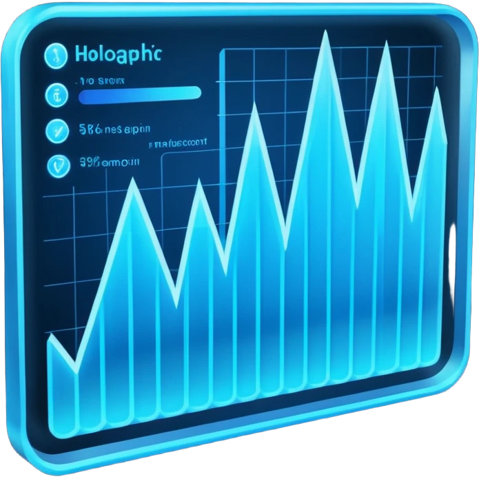 Holographic graphs and charts emoji
