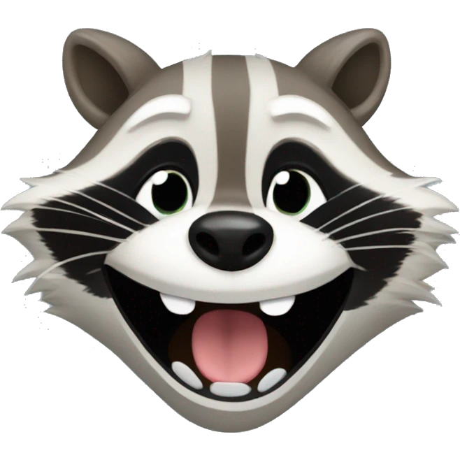 Raccoon laughing hard emoji