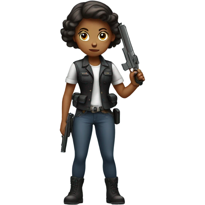 Girl holding gun emoji