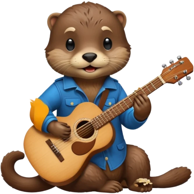 Otter playing guitar emoji