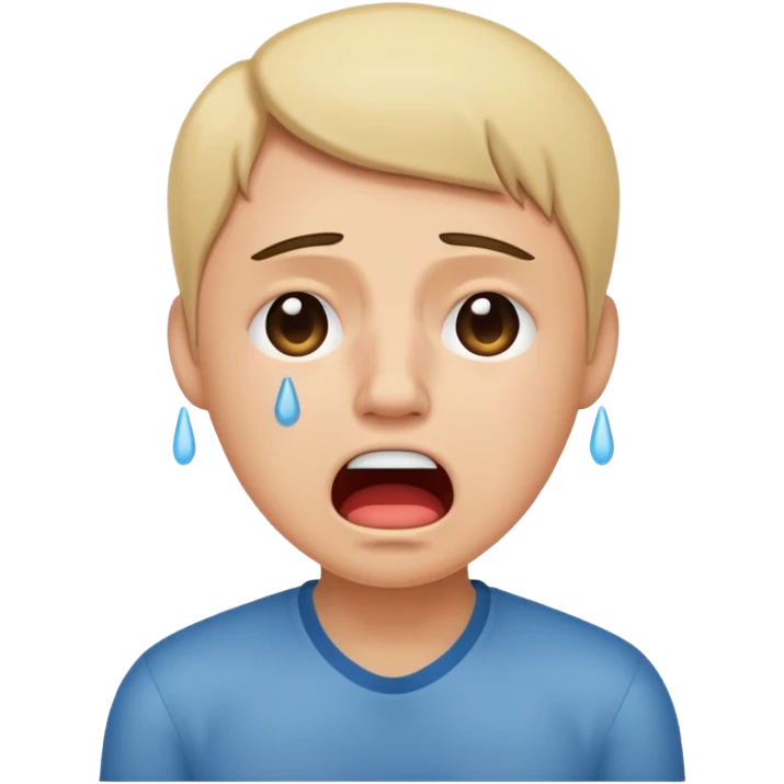 crying with shout, full body. emoji