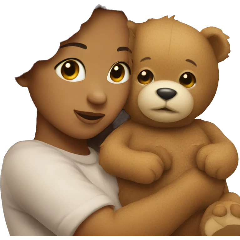 Teddy bear holding baby emoji