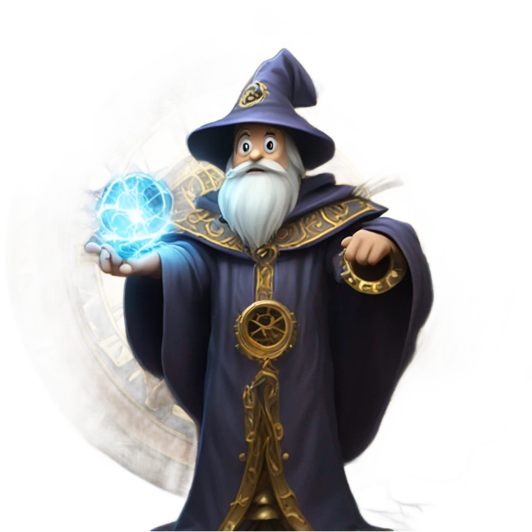 wizard lightning on a large clock emoji