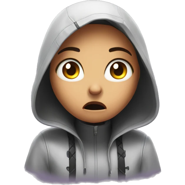 cyber girl scared emoji
