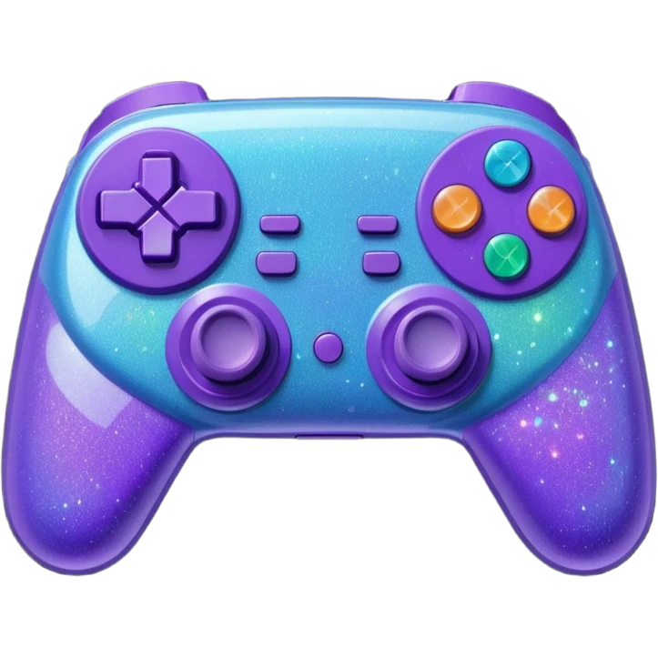 glitter purple and cian control game emoji