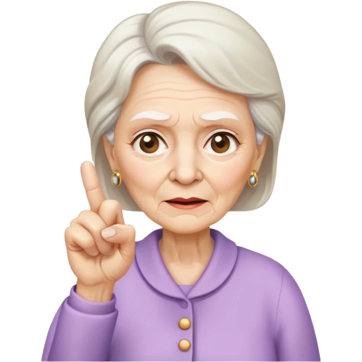 Middle finger old lady emoji