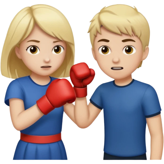 girl punching boy  emoji