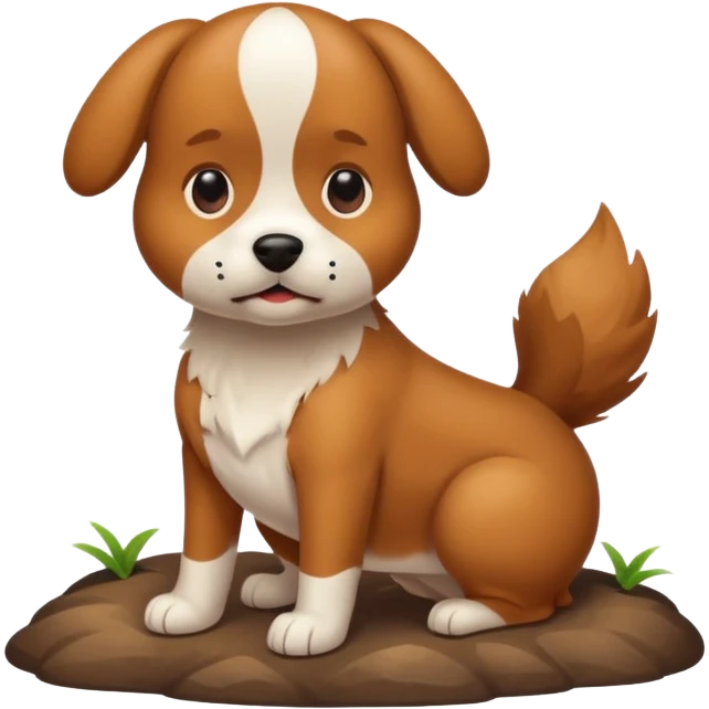 Dog pooping  emoji