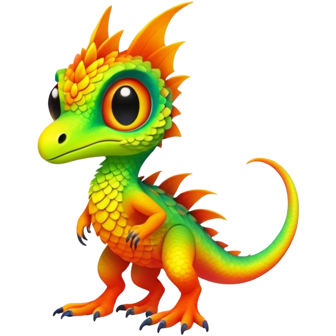 Tropical exotic lush warm-colored neon-colored Fakémon-Trico-creature (full body) emoji