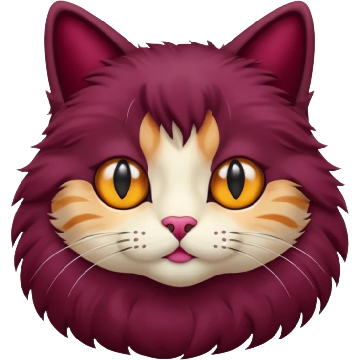 cat in burgundy color emoji