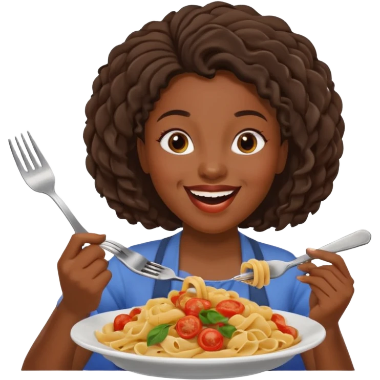 the black woman who eats pasta emoji