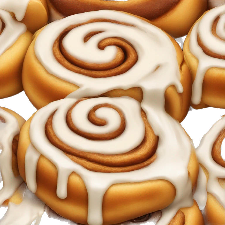 Cinnamon bun with icing emoji
