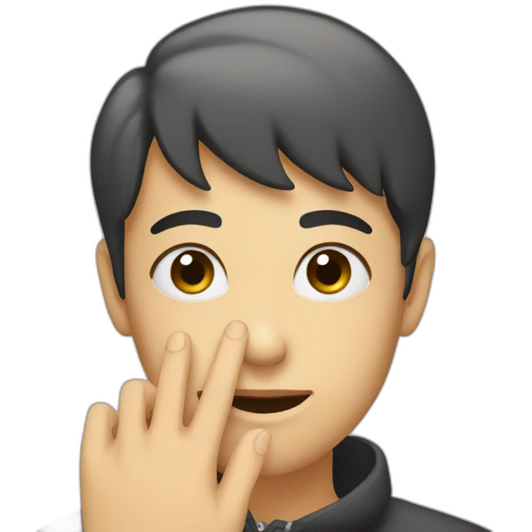 hand touching face emoji