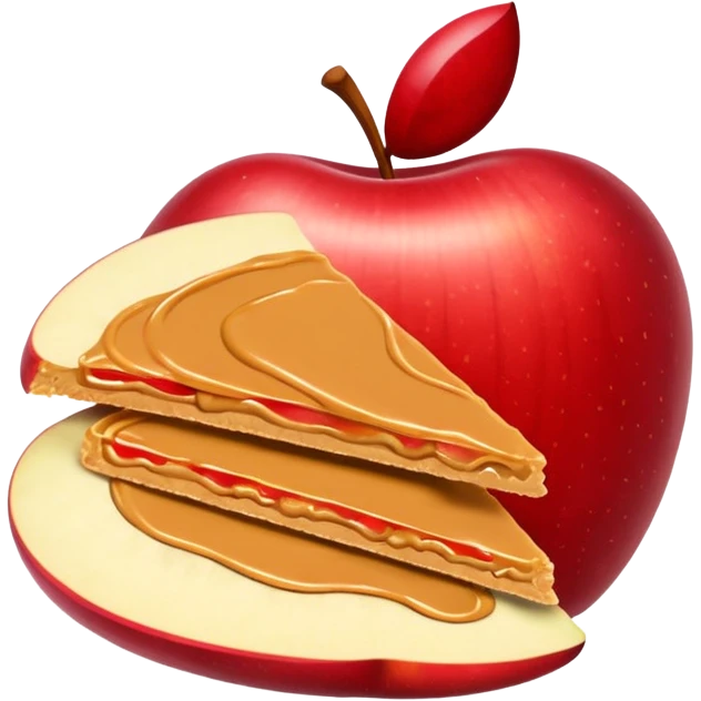apple slices with peanutbutter emoji