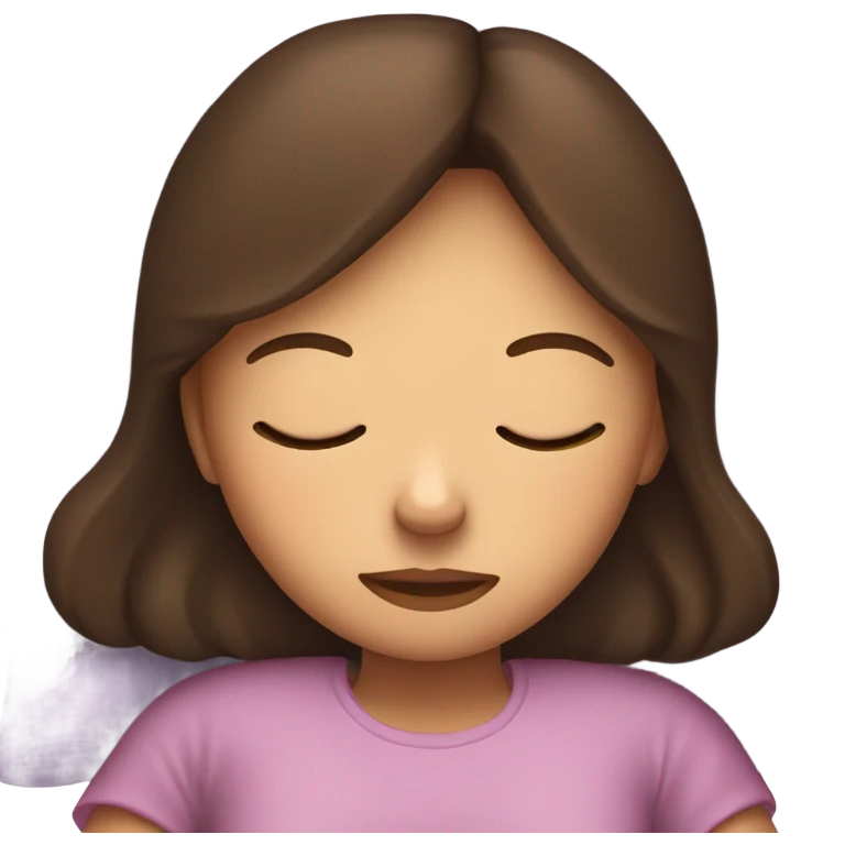 Brunette girl sleeping emoji