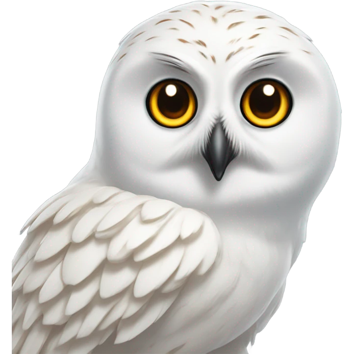 realistic white owl hedwig emoji