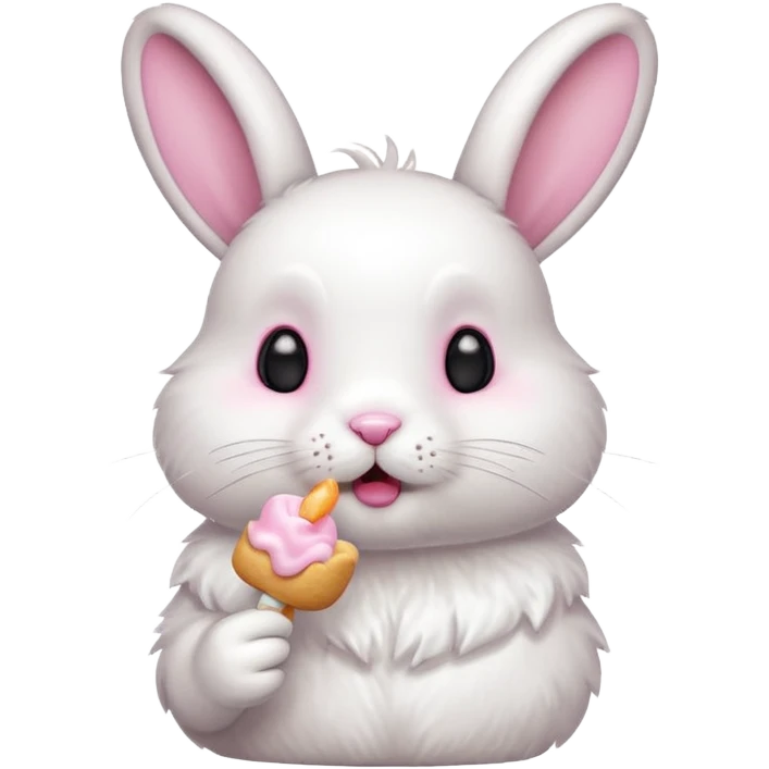A bunny eating a marshmallow  emoji