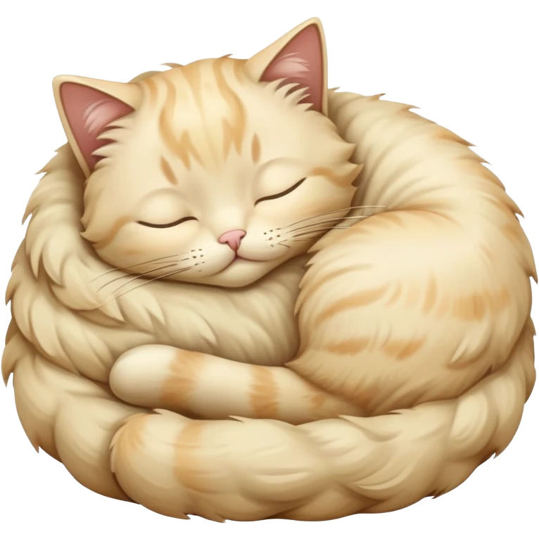 Cream colored cat sleeping emoji