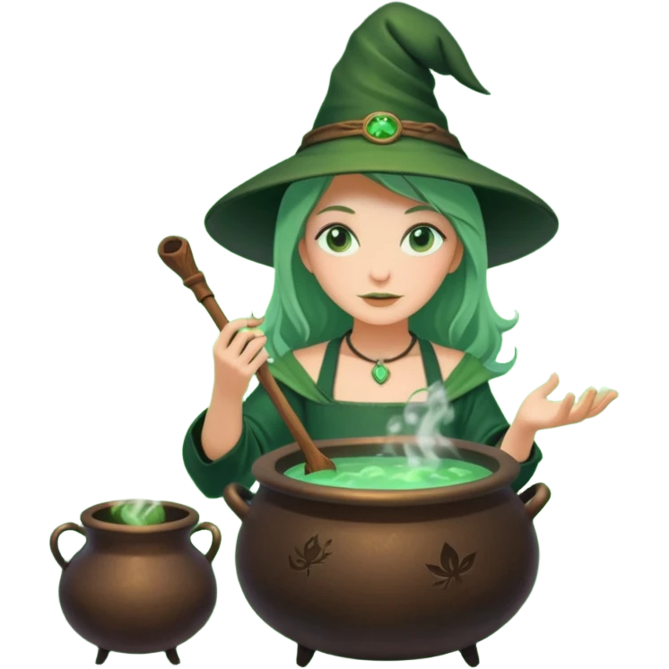 green witch cooking potion emoji