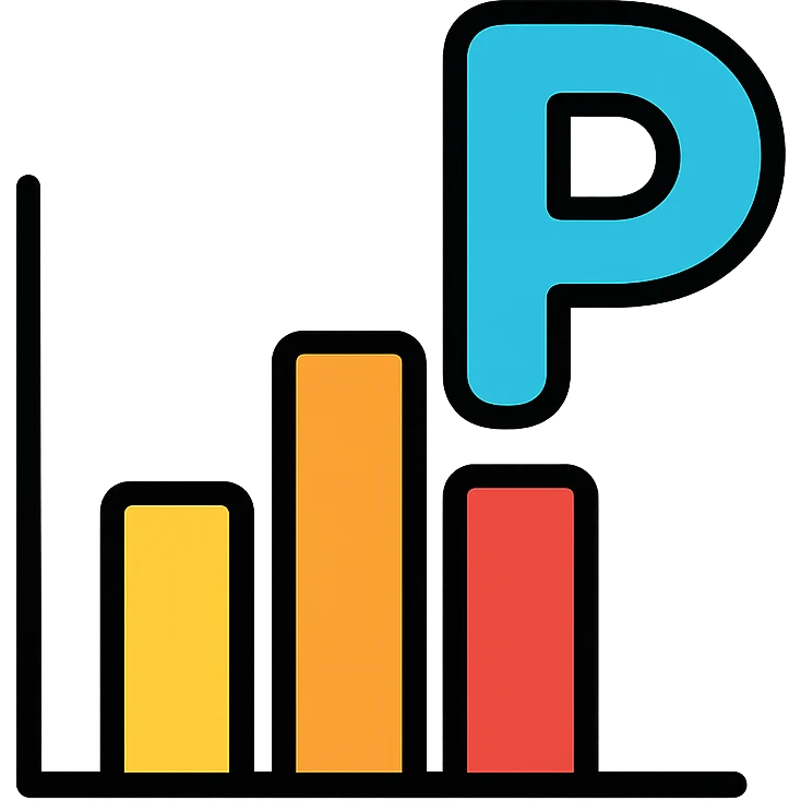 Probability symbol in a lineal color icon with black outlines emoji
