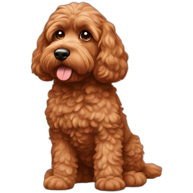 Reddish light brown cockapoo sat down emoji