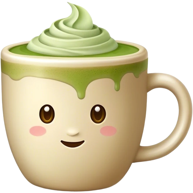 Matcha latte in beige mug emoji