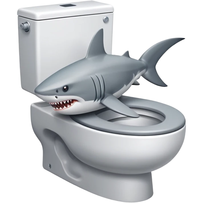 A shark on a toilet emoji