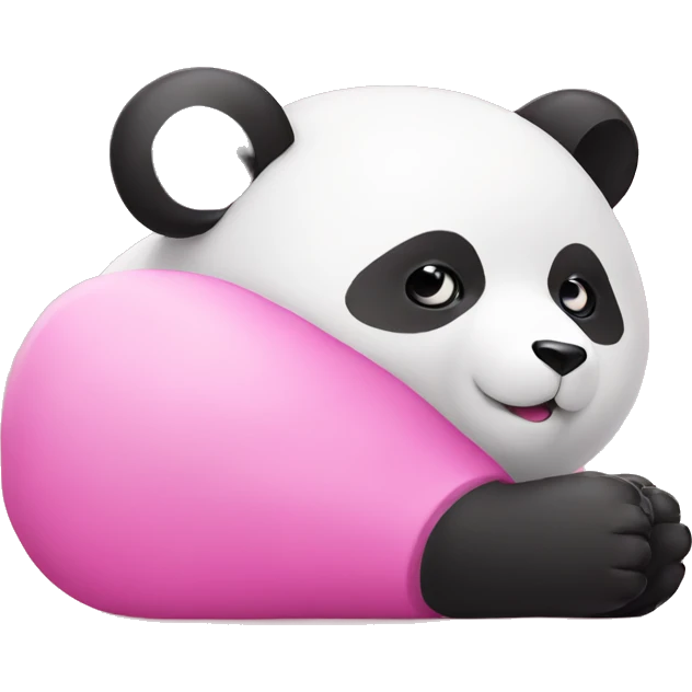 pink panda laying emoji