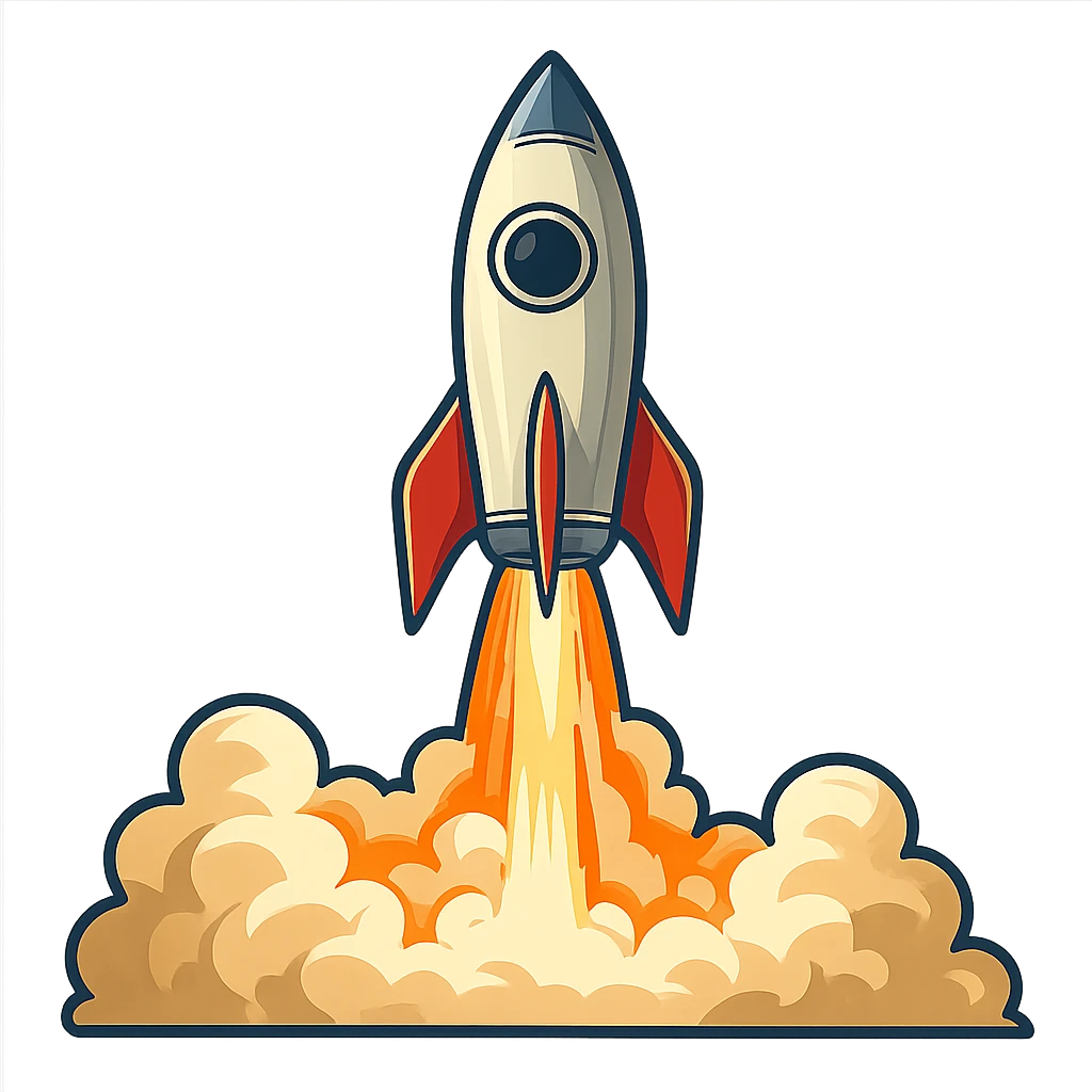 rocket ship blasting off emoji