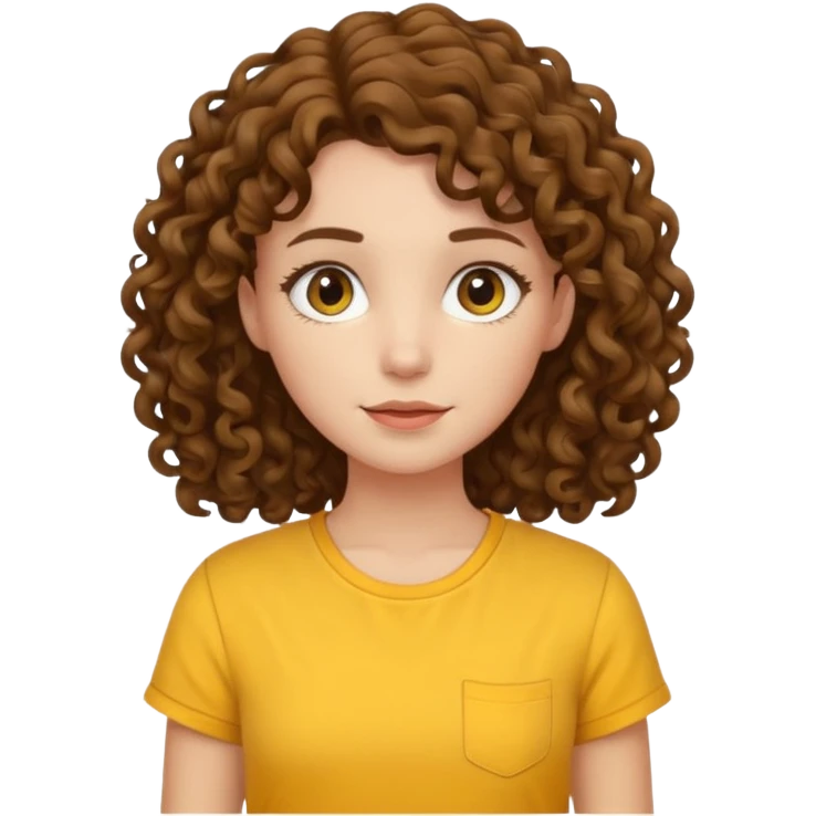 curly haired girl with yellow shirt emoji