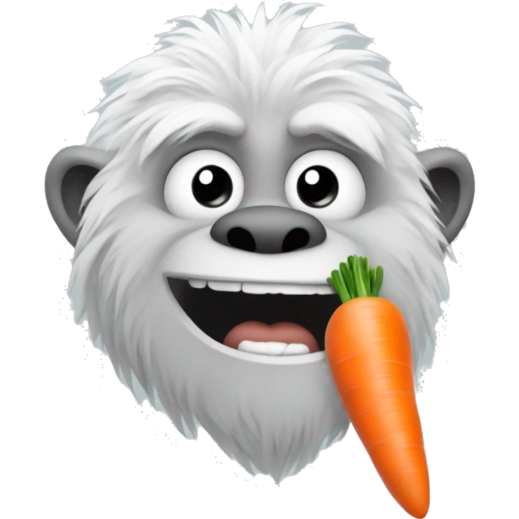 Yeti eat one carrot emoji