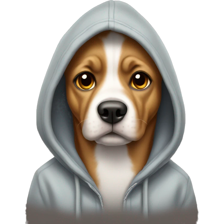 dog wearing a hoodie emoji
