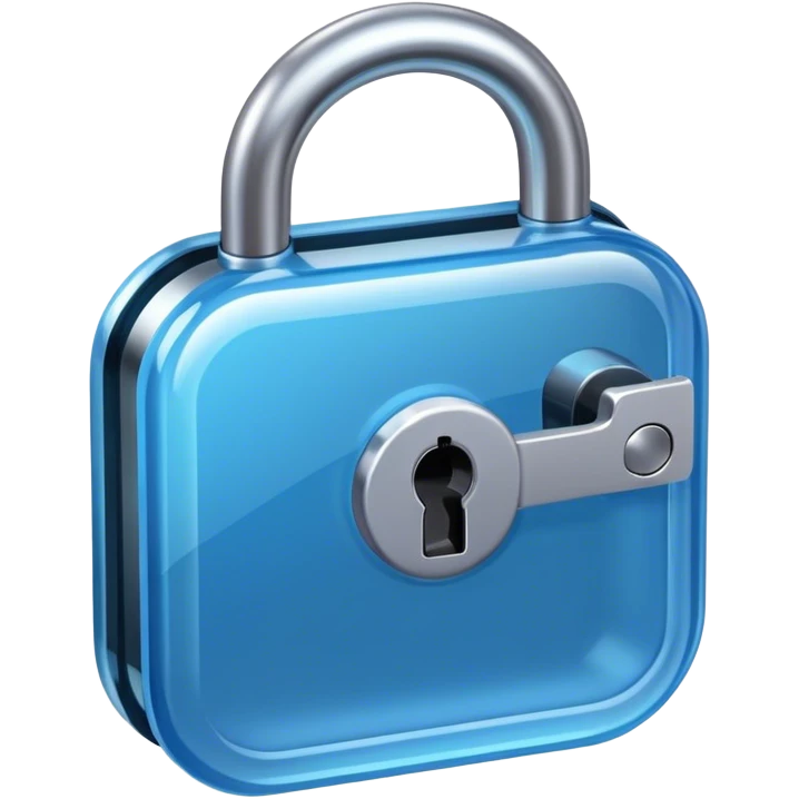 glassmorphic blue lock emoji