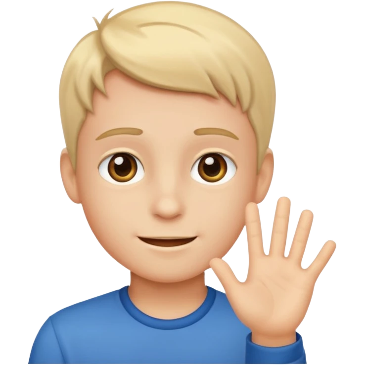 generate emoji of boy saying hii in normal skintone or bright skin tone emoji