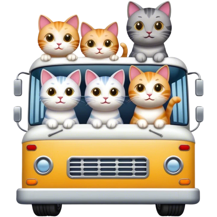 cats on a tour bus emoji