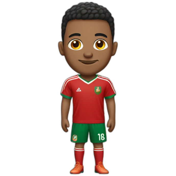 Someone with a Moroccan national team jersey emoji