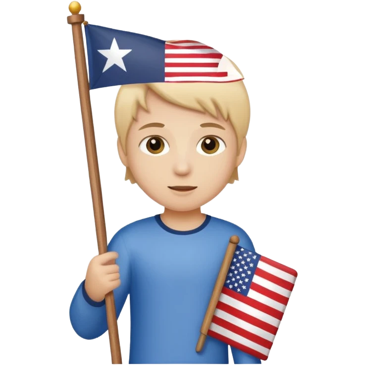 Flag holder kid emoji