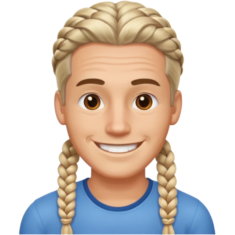 A white ton skin man with braided hair emoji