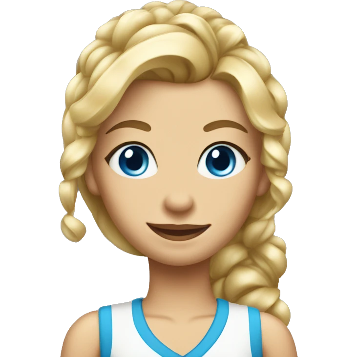 Blond Girl with high curled ponytail and blue eyes  emoji