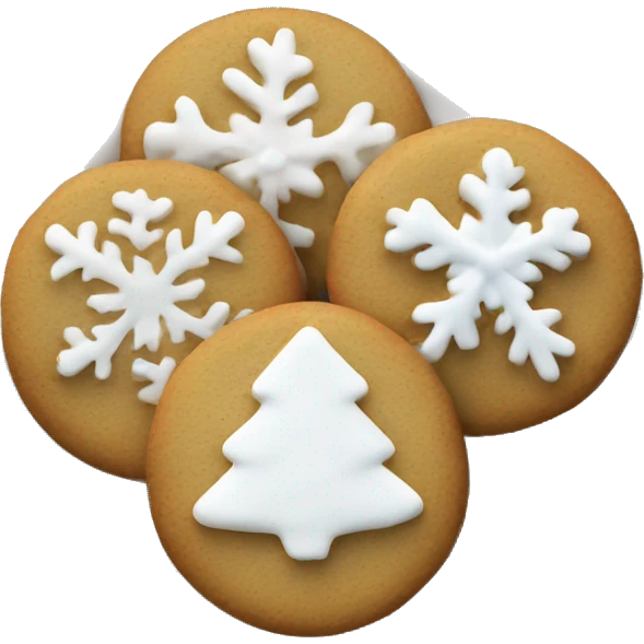 Christmas cookies with white simple frosting on a plate  emoji