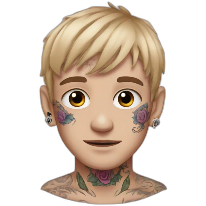 Lil Peep with face tattoos emoji