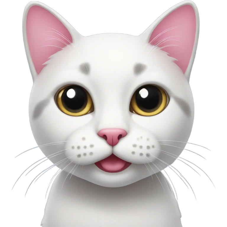 Cute cat with pink eyes  emoji