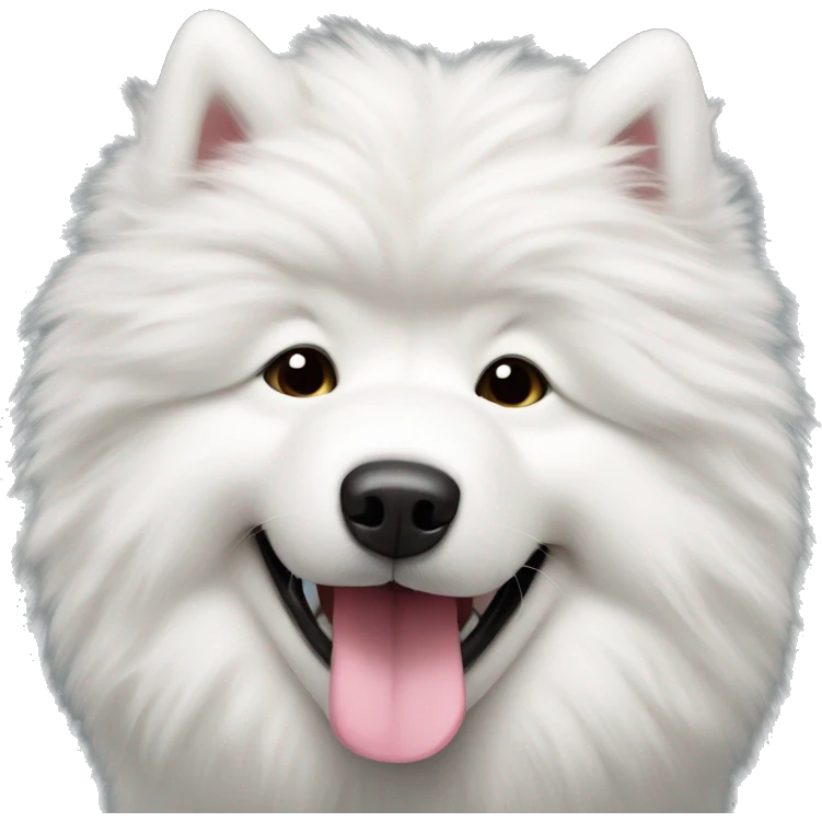 a fluffy samoyed with its tongue out  emoji