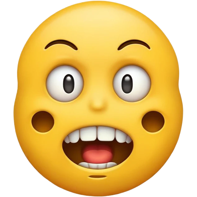 Scared emoji with gritted teeth emoji