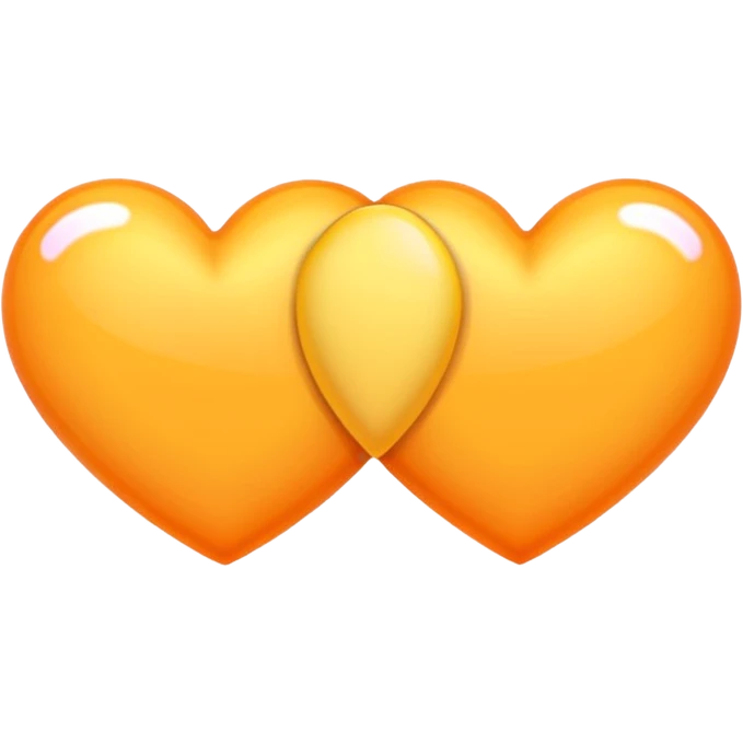 Twin hearts in pastel orange and yellow emoji