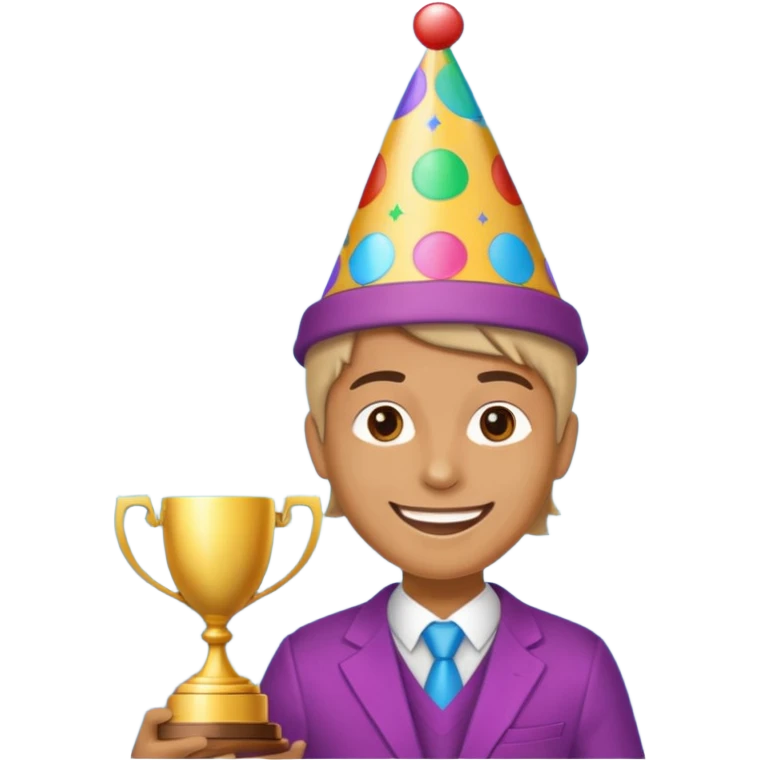 Create an emoji that reflects man/woman that is happy, and that asks a lot of questions and get rewarded as most active participant in a training emoji